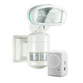 Motion Tracking Halogen Security Floodlight with Alarm in White