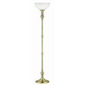 Torchiere Floor Lamp in Antique Brass