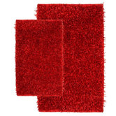 Barbados Shag Accent Red Rug Set