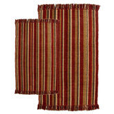 Silked Ribbed Piece Accent Wine Multi Rug Set