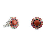 Dial Cufflinks in Red