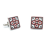 Quad Circles Cufflinks in Red