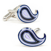 Layered Paisley Cufflinks in Purple