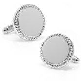 Palladium Round Engravable Cufflinks