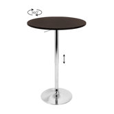 Adjustable Bar Table with Brown Top