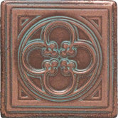 Castle Metals 2" x 2" Clover Dot Decorative Accent Tile in Aged Copper