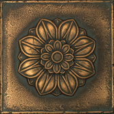 Metal Signatures Rosette Pointed 6" x 6" Decorative Tile in Aged Bronze