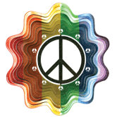 Designer Peace Sign Wind Spinner