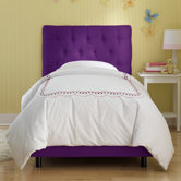 Tufted Micro-Suede Youth Bed in Purple