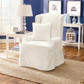 Twill Supreme Wing Chair Slipcover