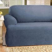 Cotton Duck Loveseat T-Cushion Slipcover