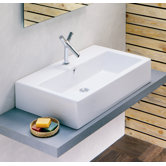 Domino Vessel or Wall-Mount Sink in White