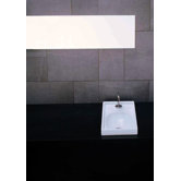 Domino Semi-Recessed Bathroom Sink in White