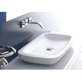 Scultara Rectangular Vessel Sink in White