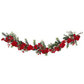 72" Hydrangea Garland in Red and Green