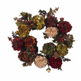 22"  Autumn Hydrangea Peony Wreath