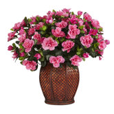 Azalea with Vase Silk Plant
