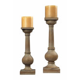 Resin Post Candlestick (Set of 2)