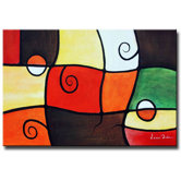 Hand Painted 'Losing Balance' Canvas Art