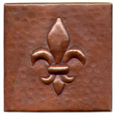 Fleur De Lis 4" x 4" Copper Tile