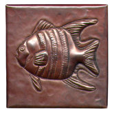 Angel Fish 4" x 4" Copper Tile