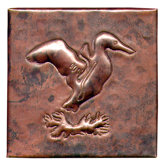 Gull 4" x 4" Copper Tile