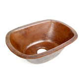 Rounded Rectangle Hammered Copper Bar Sink