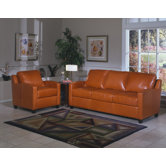 Chelsea Deco 3 Seat Leather Sofa Set