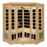 3-4 Person Corner Infrared Sauna with Six Carbon Heaters