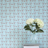 Alto Temporary Wallpaper in Caribbean Blue / Coral Red