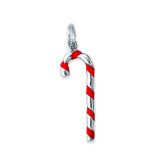 Sterling Silver Enamel Candy Cane Charm