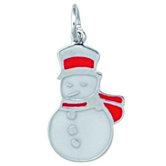Sterling Silver Enamel Snowman Charm
