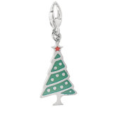 Sterling Silver Enamel Christmas Tree Charm
