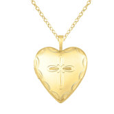 Cross Heart-Shaped Locket Necklace