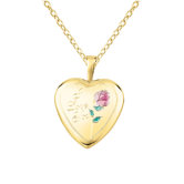 Rose "I Love You" Heart-Shaped Locket Necklace