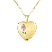 Rose "Love" Heart-Shaped Locket Necklace