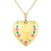 Flowers "I Love You" Heart Locket Necklace