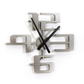 Big Time 18" Geometric Molded Clock in Nickel