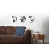 Globo Mirrored Wall Decor Tiles (Set of 3)