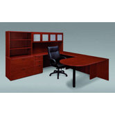 Fairplex Deluxe Right Executive Peninsula "U" Workstation with Wood Door