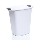21 Quart White Open Wastebasket