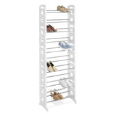 30 Pair Floor Shoe Stand with Non-Slip Bars