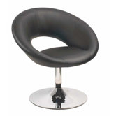 Sessel "Louise" in Schwarz / Chrom