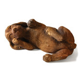 Animals Playing Puppy on Back Statue