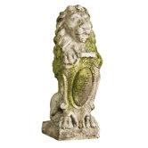 Animals Lion De France with Shield Statue