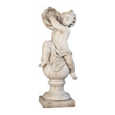 Cherub on Finial Tambourine Statue