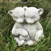 Animals Twin Bear Cubs Statue