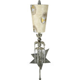One Light Compass Wall Sconce in Gold and Silver