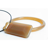 Necklace and Bracelet with Rectangle Slide in Chocolate