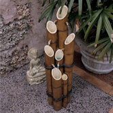 Resin Bamboo Sculptural Fountain